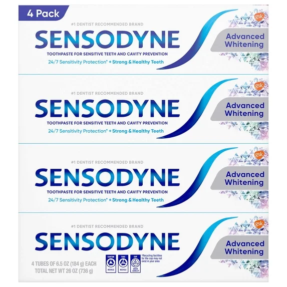 Advanced Whitening Toothpaste, 4-Pack 6.5 oz