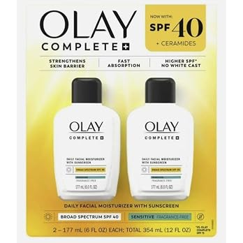 Complete Daily Facial Moisturizer with Sunscreen SPF 40, 2-Pack 6 fl oz